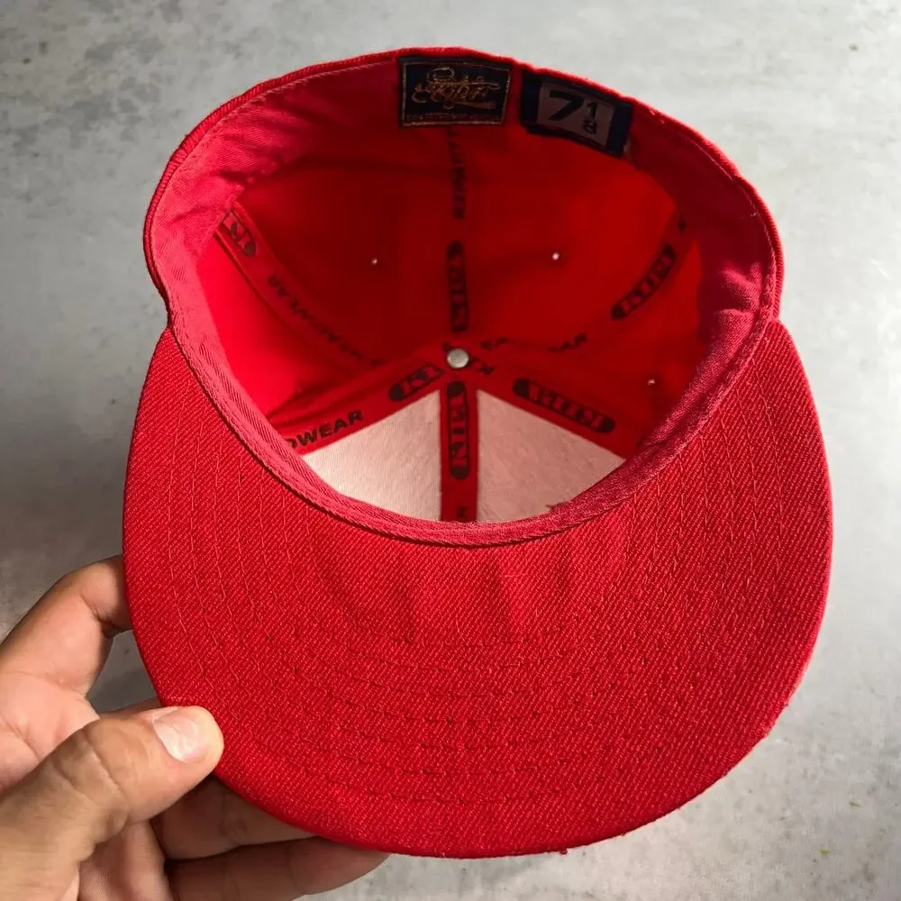 Monster Energy x Fox Racing Fitted Hat Size 7 1/8 Red BMX Kipa